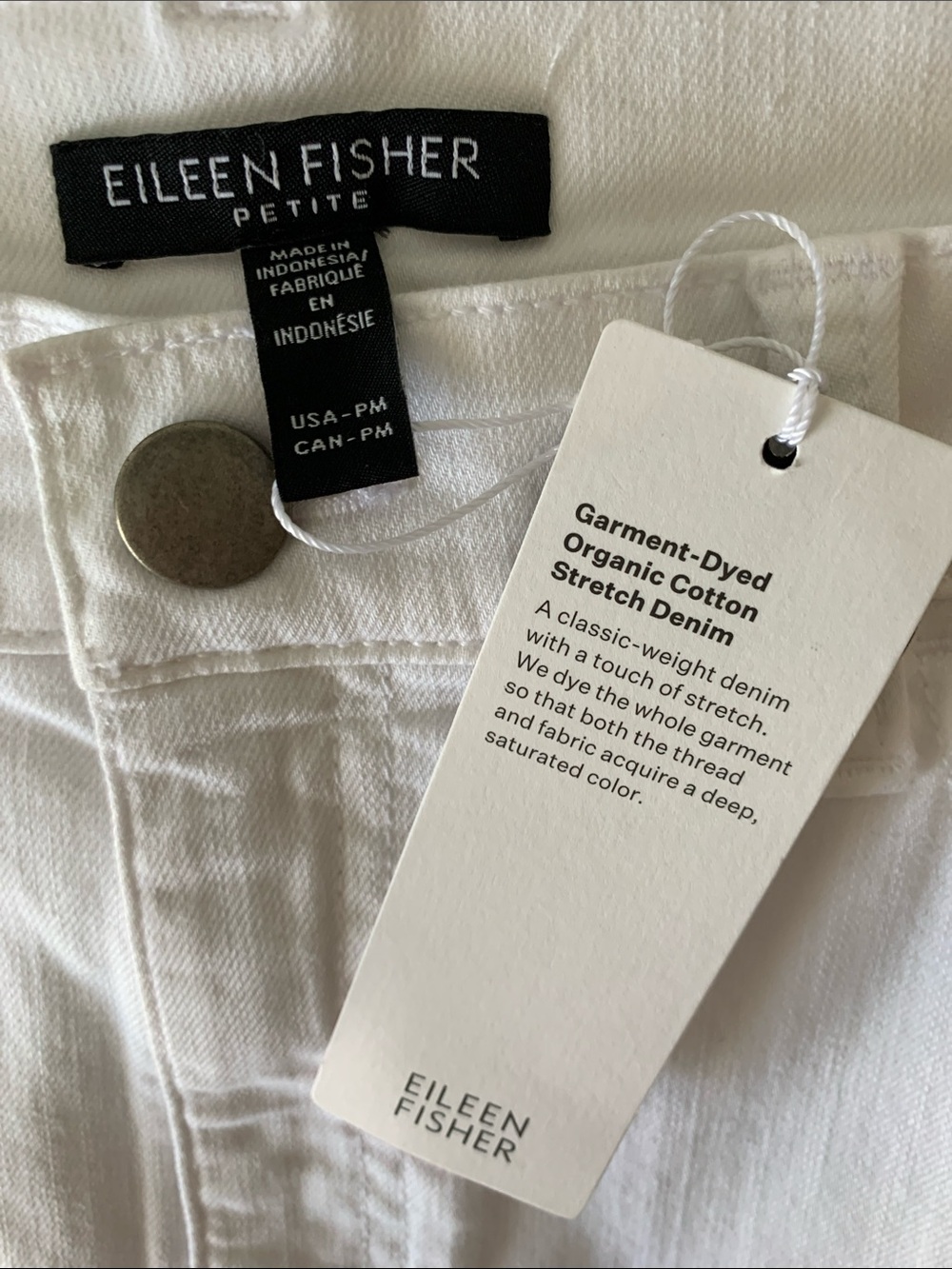 NWT Eileen Fisher White Midi Denim Skirt - Clean A-Line Style Size MP - Picture 7 of 8